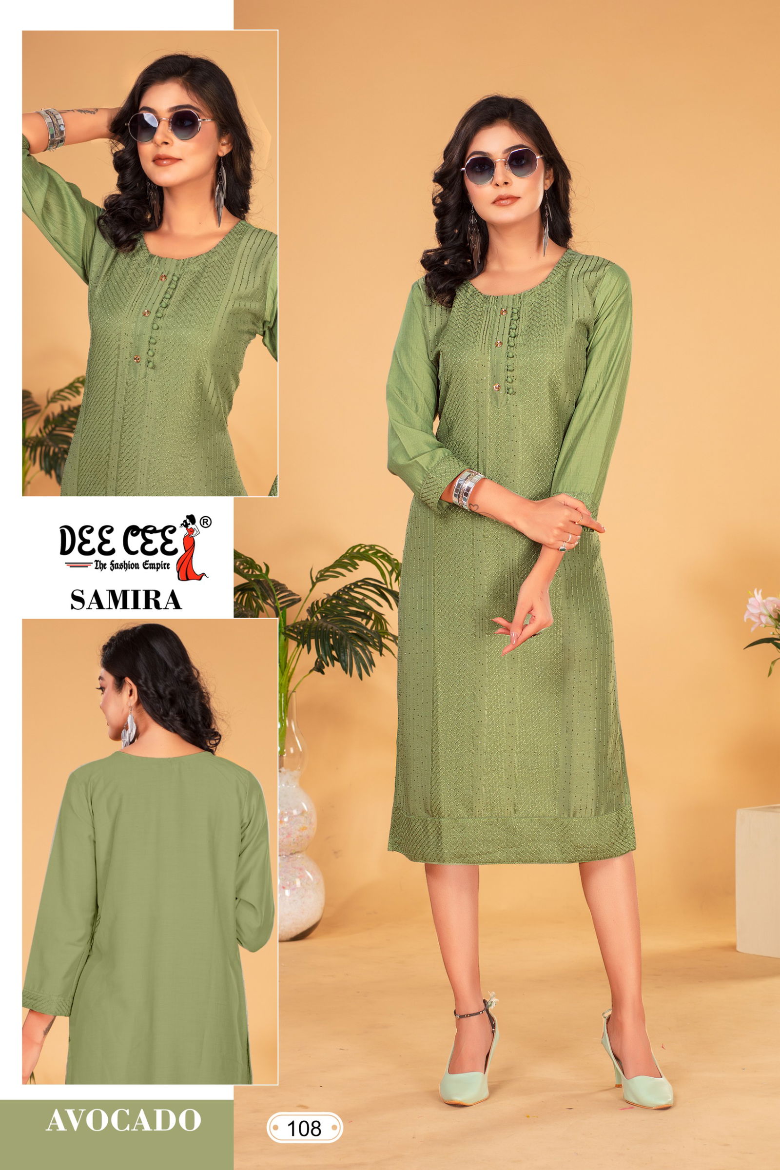 Samira By Deecee Chinon Straight Cut Kurti Suppliers In India